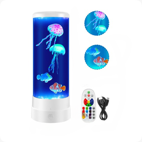 WBTY Elektrisk Manetlampa – LED Manet Atmosfär, Färgskiftande Lavalampa och Nattlampa. Perfekt Present för Män, Kvinnor och Barn, Dekoration för Hem och Kontor.